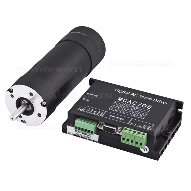 36V 180W &Phi;57mm DC Servo Motor & Driver Kit 57JSF1830P+MACA706 0.6N.m 3400RPM for Inkjet Printers